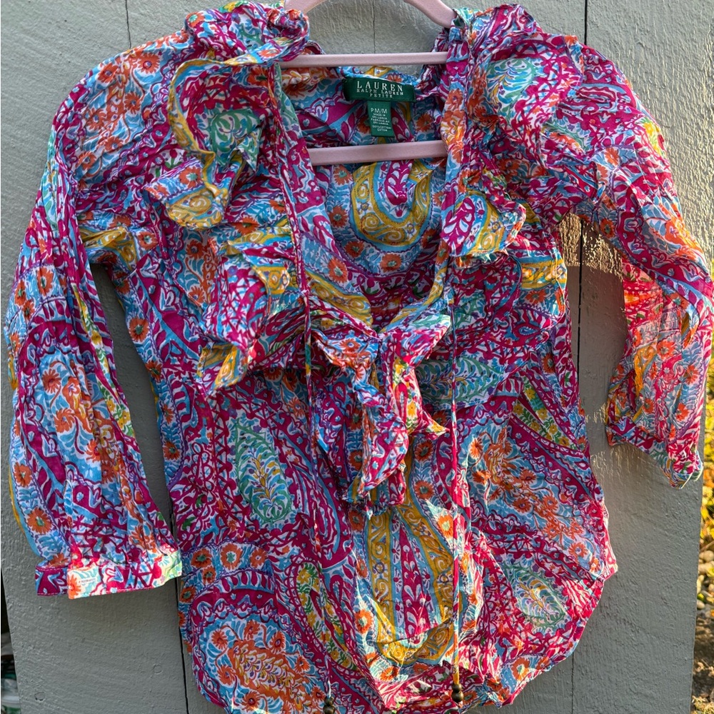 Ralph Lauren Multicolor Paisley Top